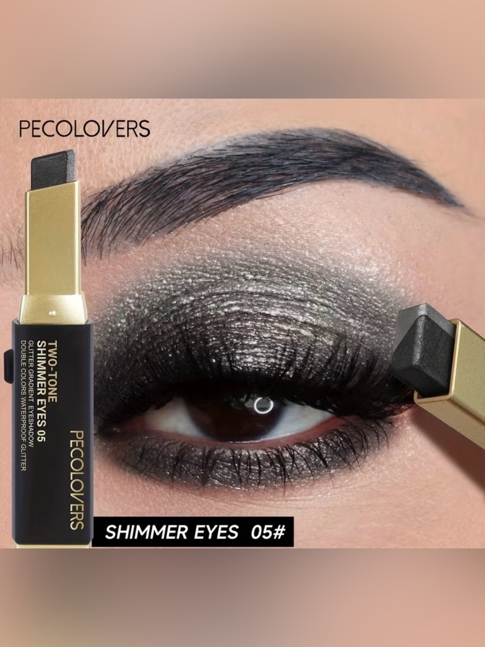 Two-Tone Shimmer Eyeshadow Stick - Gray and Black NIB